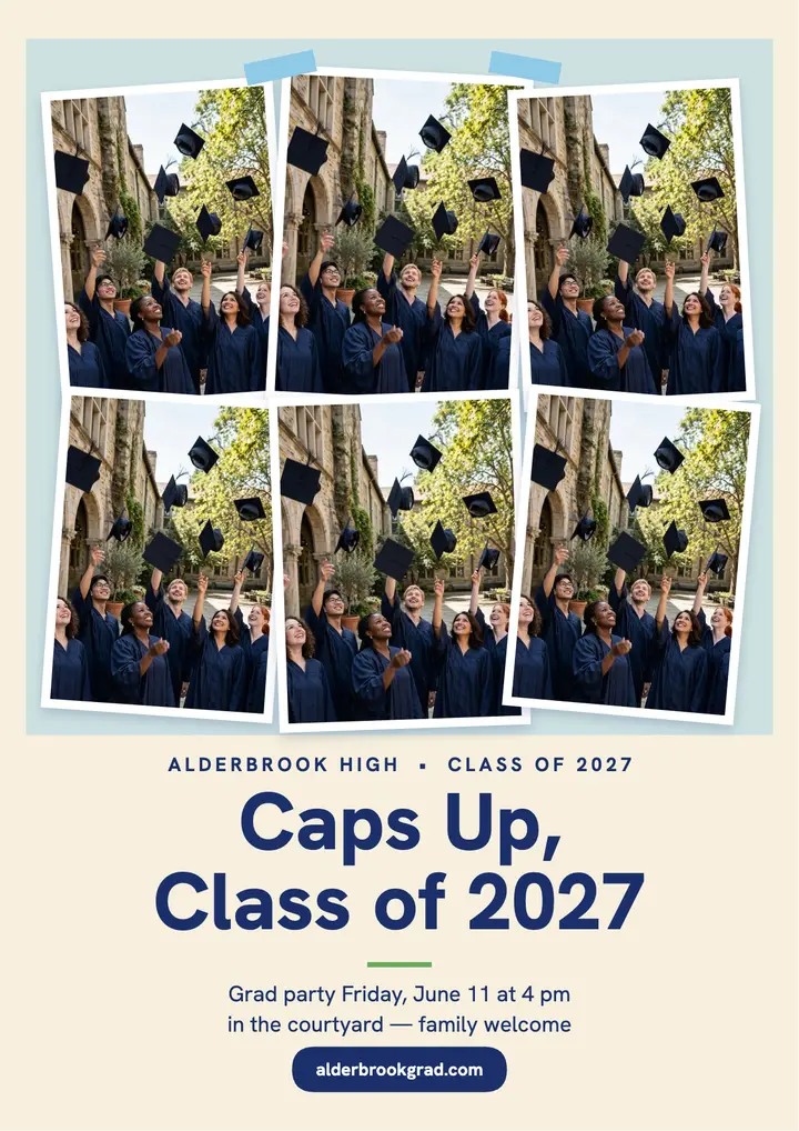 Alderbrook graduation joiner flyer template