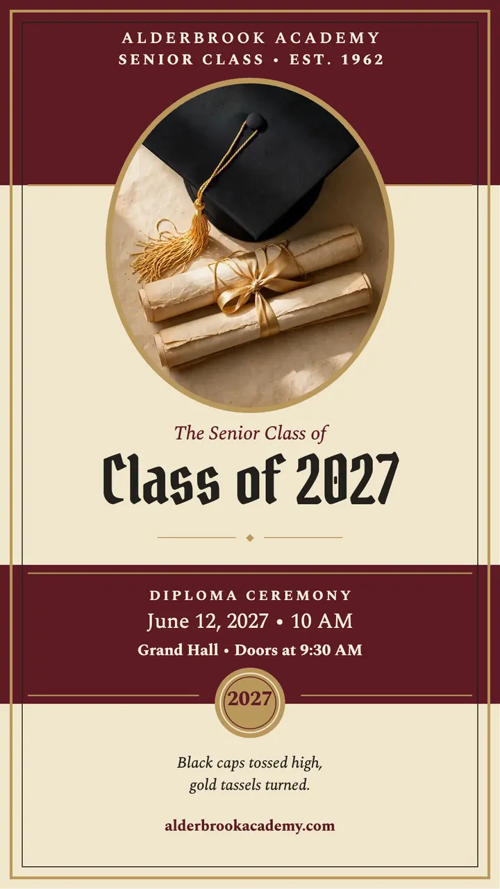 Alderbrook graduation diploma story template
