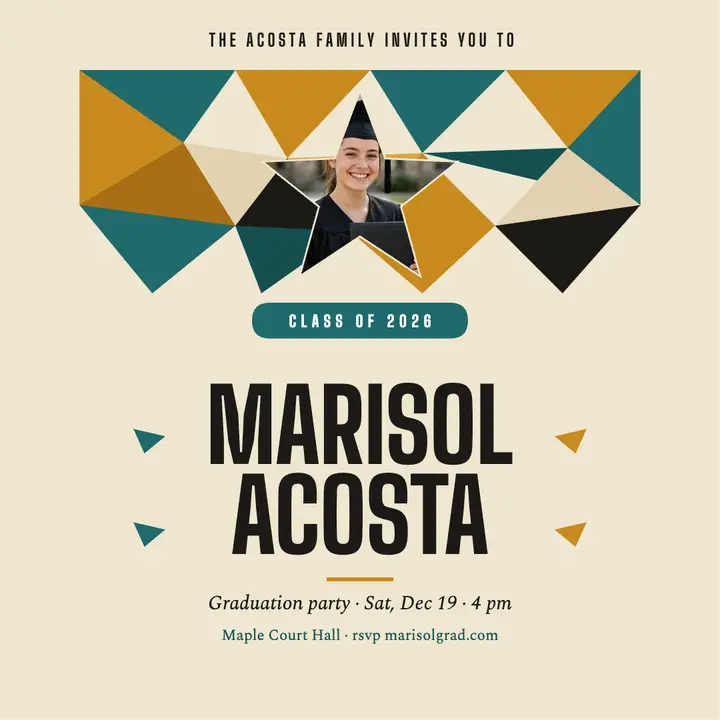 Marisol Acosta graduation facet party post template
