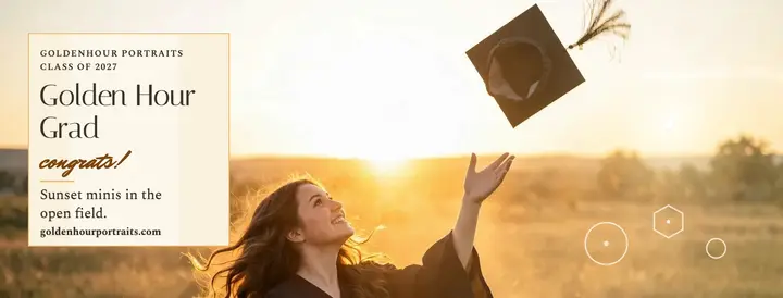 Golden hour grad facebook cover template
