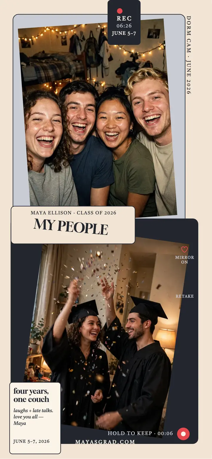 Maya's grad weekend webcam wallpaper: graduation wallpaper template