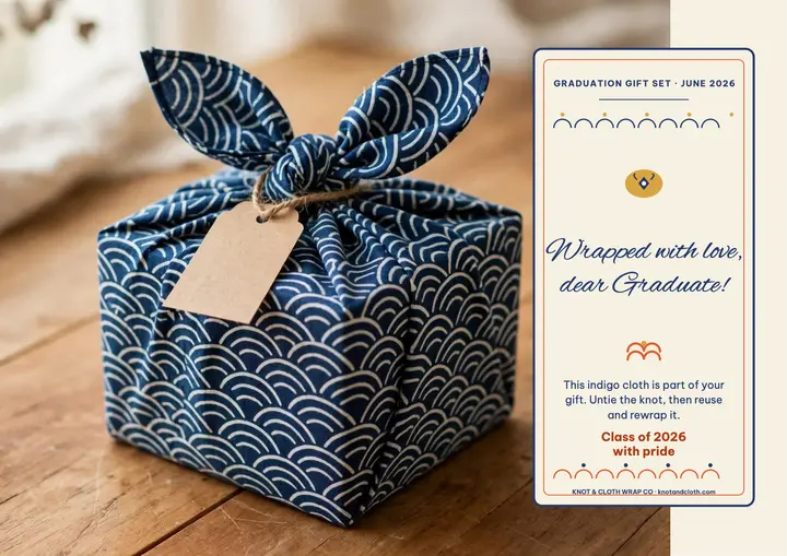 Graduation furoshiki wrap keepsake template