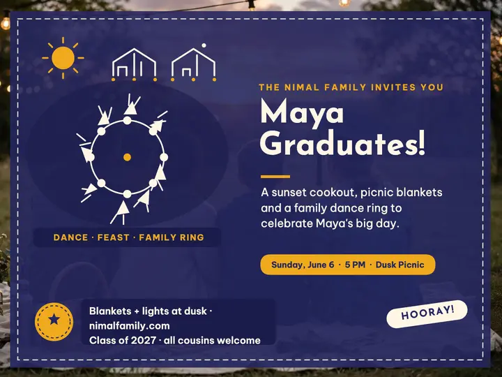 Maya graduates family cookout slide template