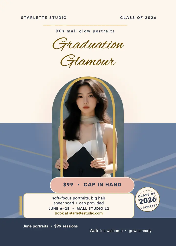 Starlette graduation glamour invitation template