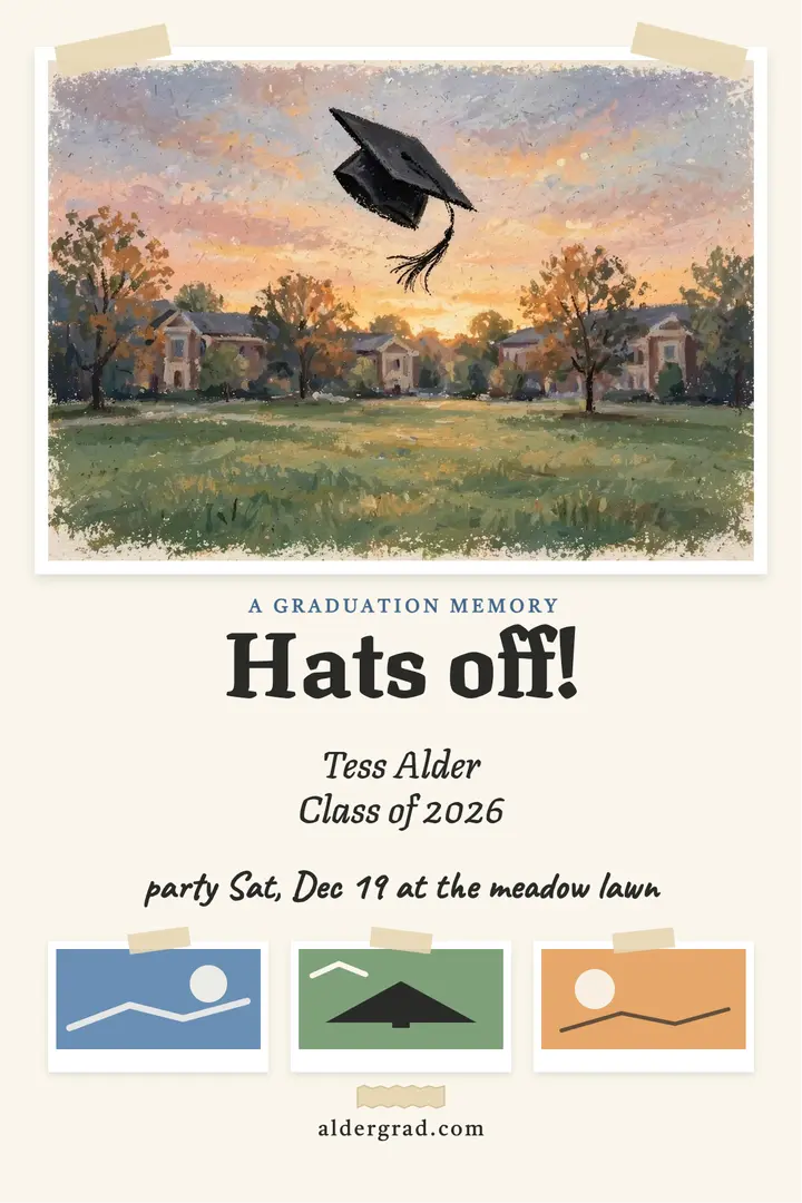 Tess graduation gouache memory poster: graduation memory poster template