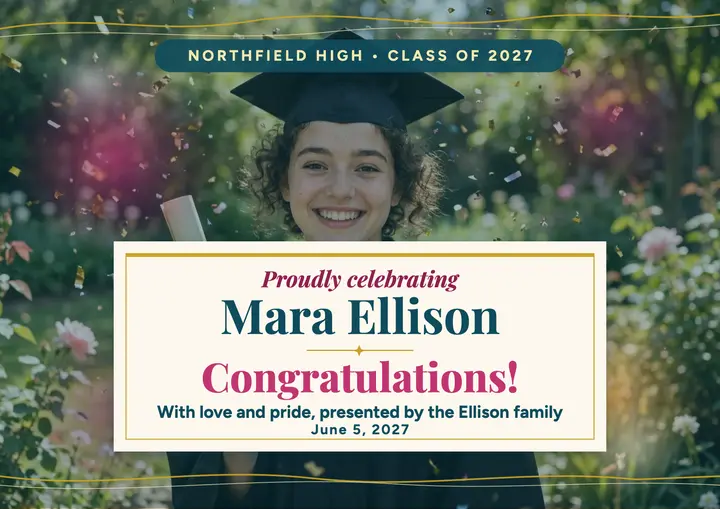 Mara Ellison graduation ink certificate template