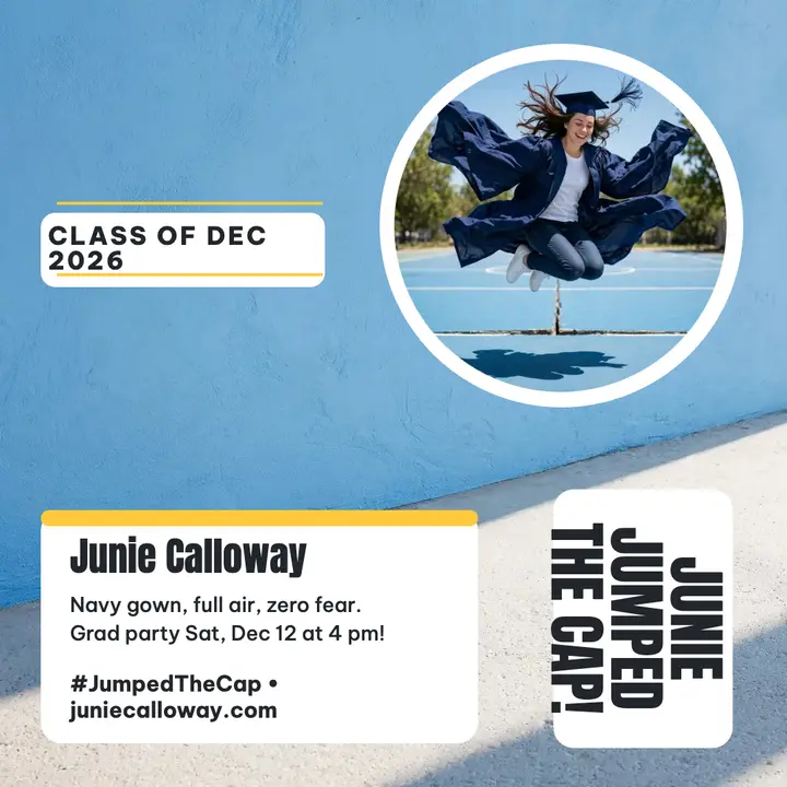 Junie Calloway graduation jump portrait template