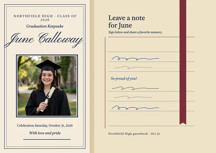 June Calloway graduation keepsake certificate template