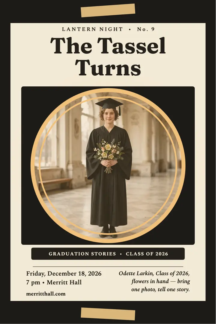 Lantern night graduation stories poster template