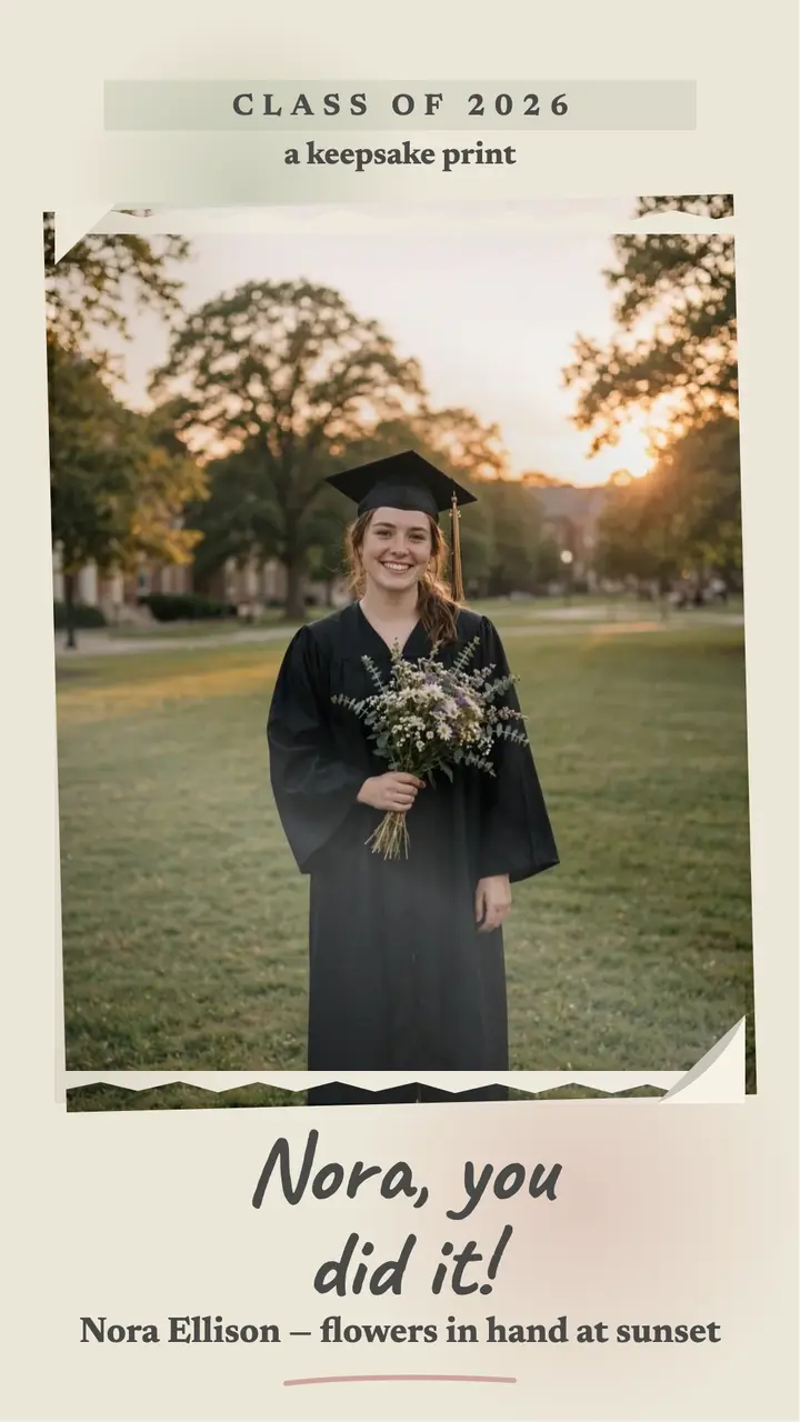 Nora Ellison graduation membrane keepsake template