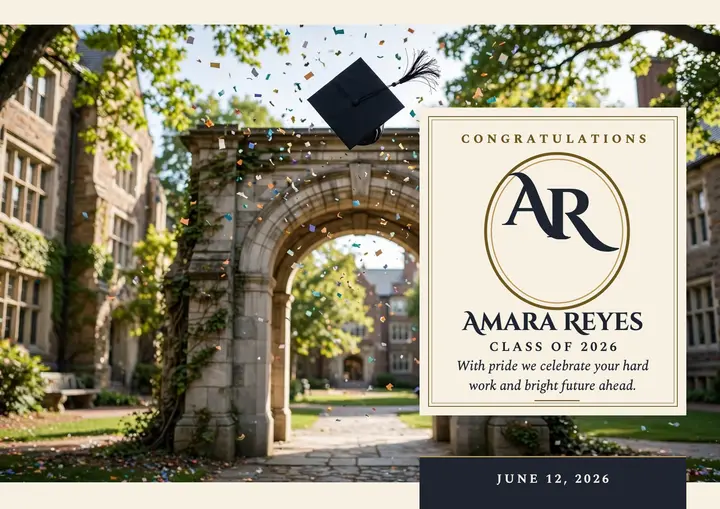Amara Reyes graduation monogram certificate: graduation certificate template