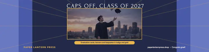 Paper Lantern Press graduation mural banner: graduation cards template
