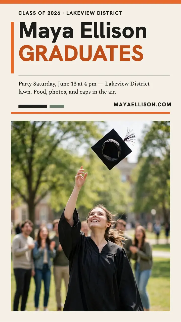 Maya Ellison graduation paperback story template