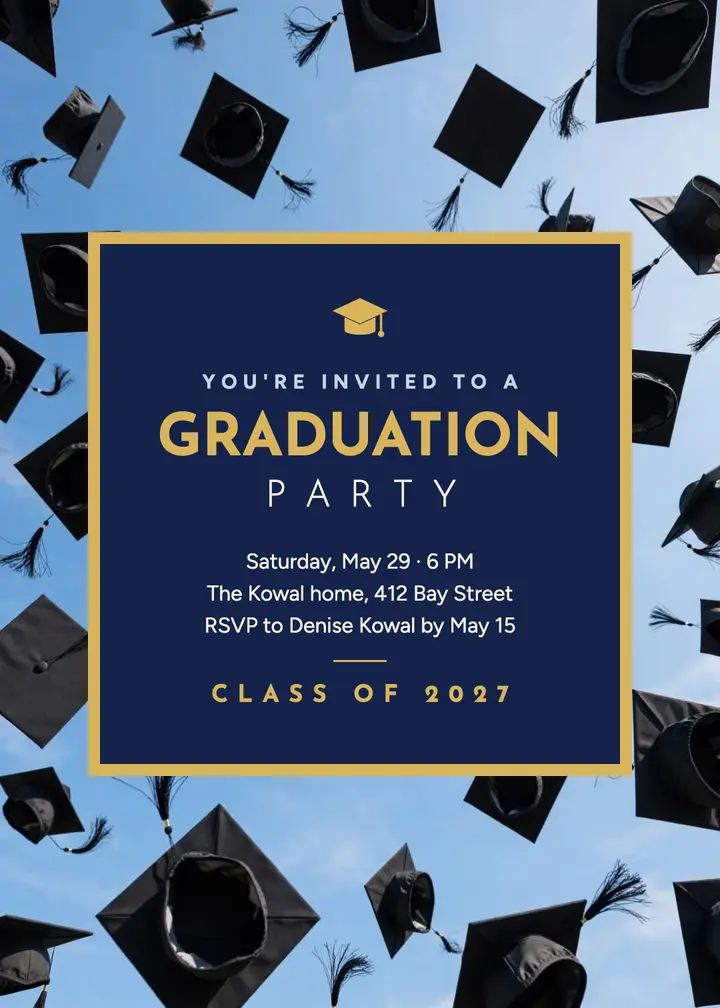 Graduation party invitation template