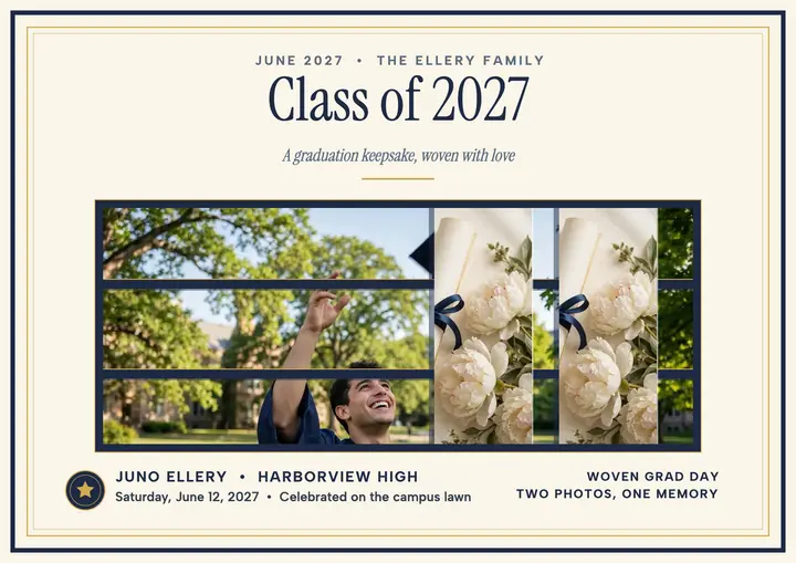 Ellery graduation woven keepsake certificate template