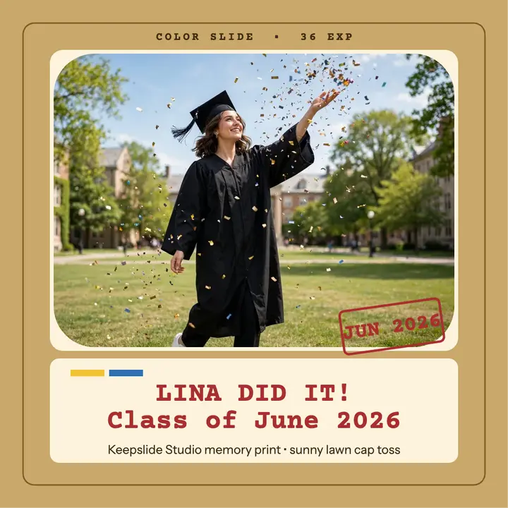 Lina graduation slide memory print: graduation memory post template