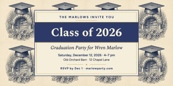 Wren Marlow graduation party toile post template
