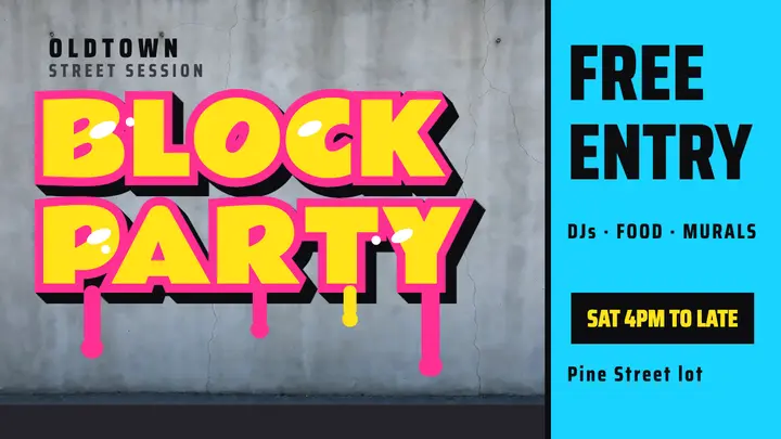 Block party graffiti thumbnail template