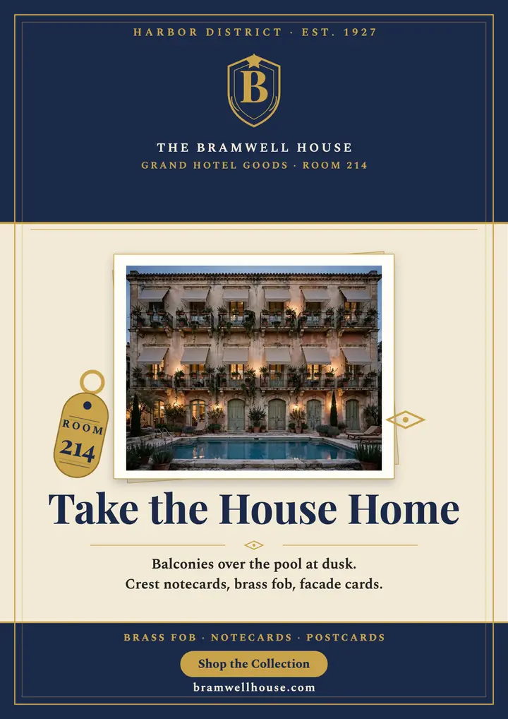 The Bramwell House merch stationery flyer template