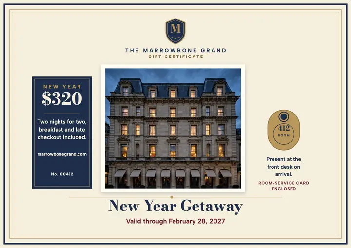 The Marrowbone Grand New Year certificate template