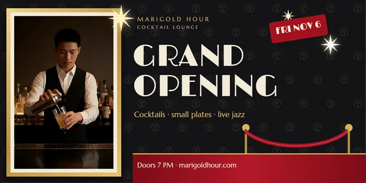 Marigold Hour lounge grand opening template