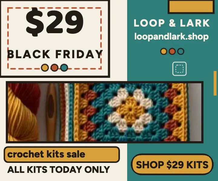 Loop and Lark Black Friday kit ad: black friday crochet sale template
