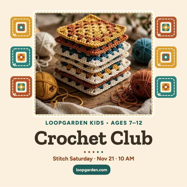 Loopgarden Kids crochet club post template