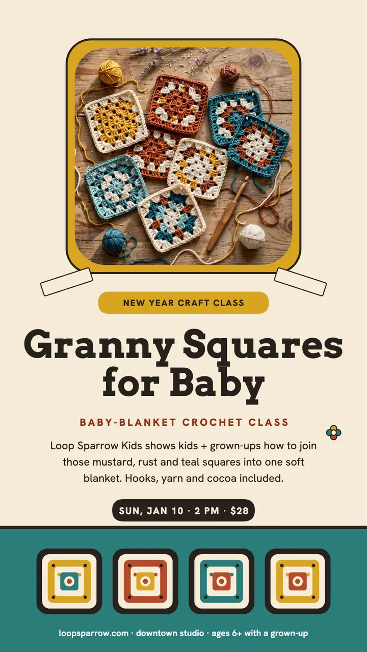 Loop Sparrow baby blanket crochet story template