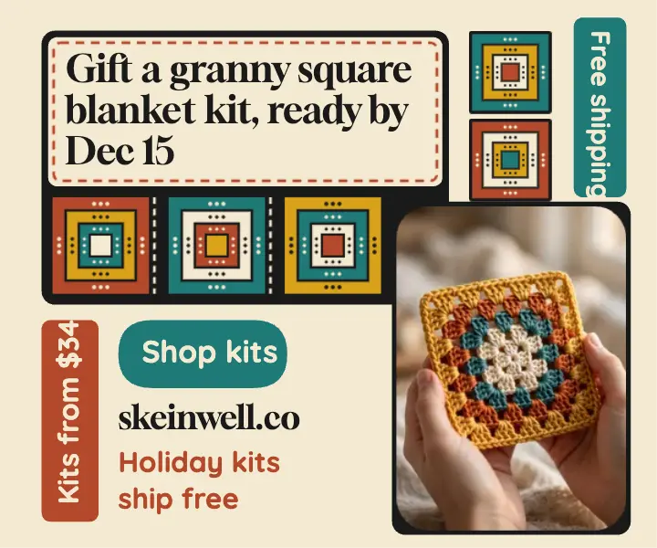 Granny square blanket kit holiday ad template