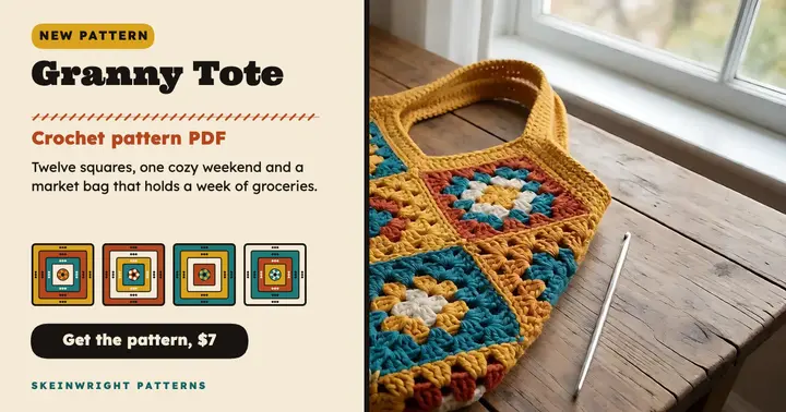 Granny square tote pattern post, granny square style template