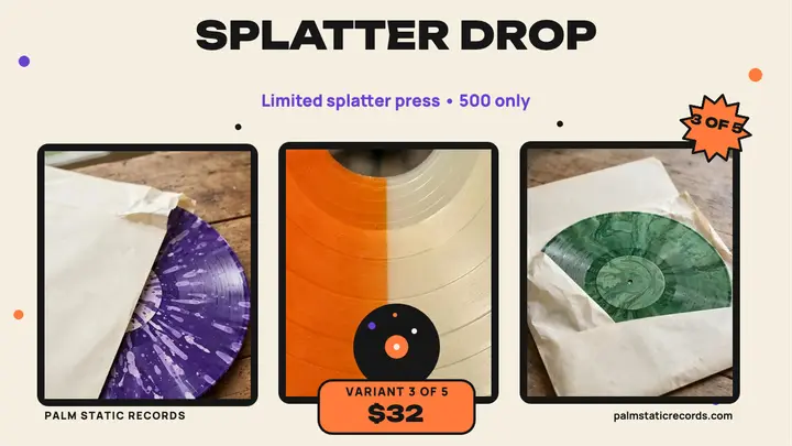 Palm Static splatter vinyl drop thumbnail template