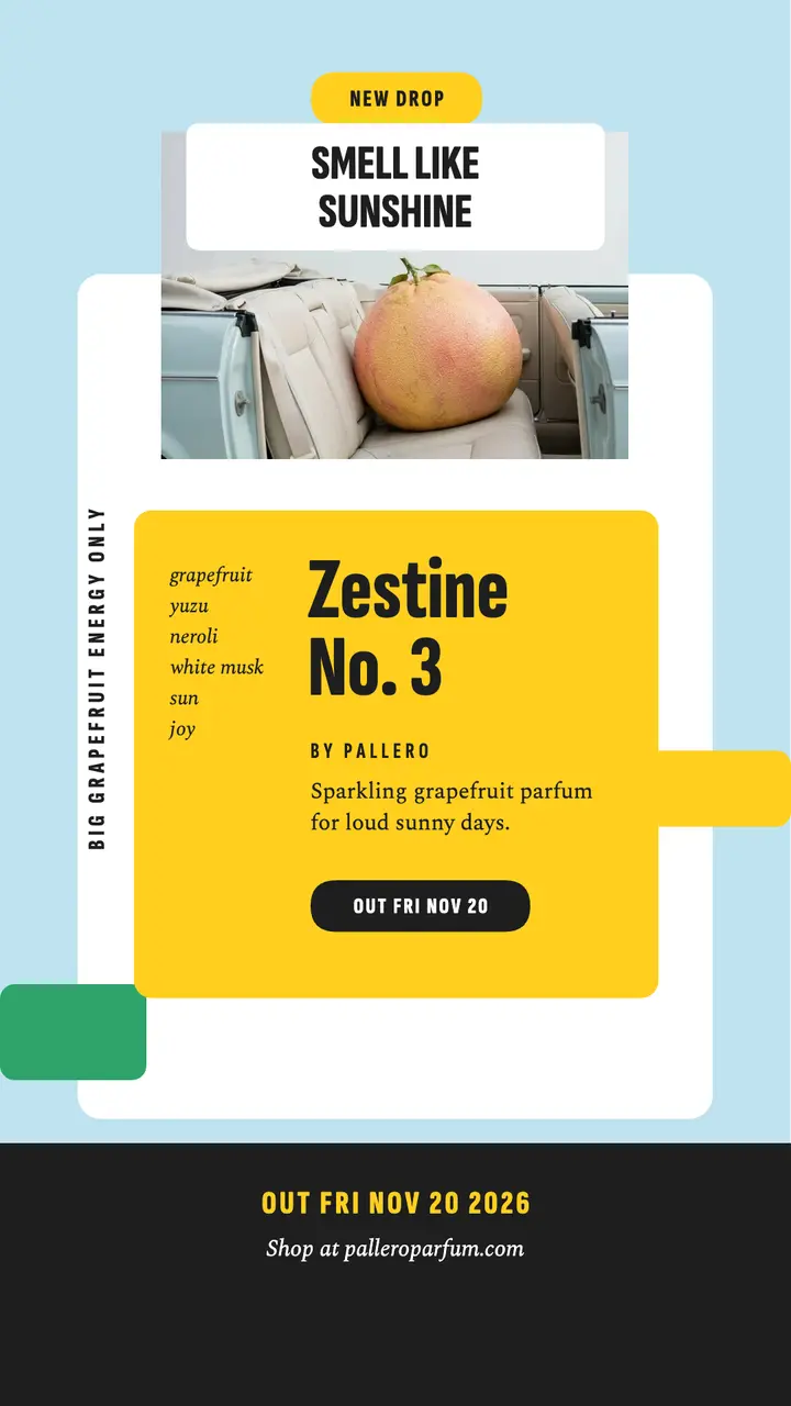 Zestine citrus perfume grapefruit story template