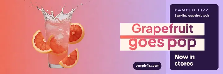 Pamplo Fizz grapefruit soda launch header template