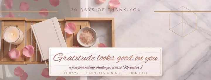 Thirty days of thank-you gratitude journal cover template