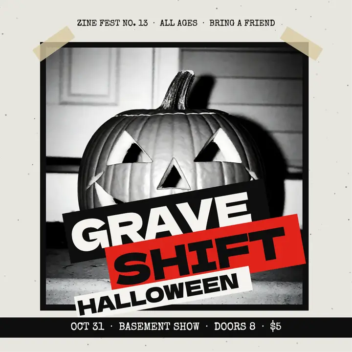 Grave Shift Halloween photocopy zine template