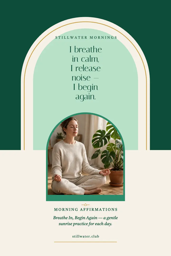 Stillwater Mornings affirmation poster template