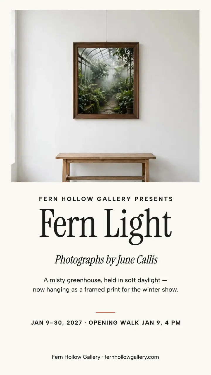 Fern Light framed print show story template