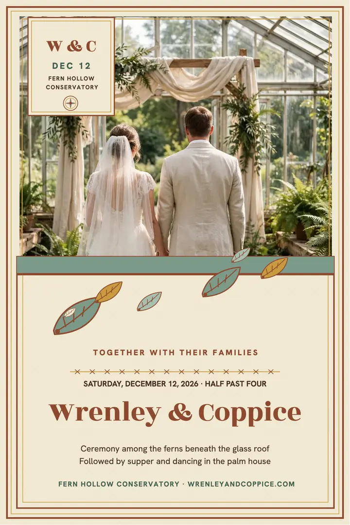 Wrenley and Coppice greenhouse tapestry poster template