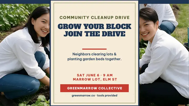 Greenmarrow Grow Your Block cleanup thumbnail template