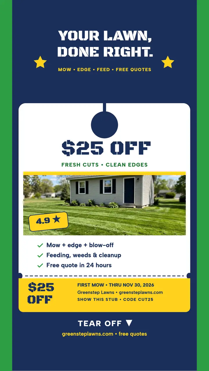 Greenstep Lawns door hanger story template