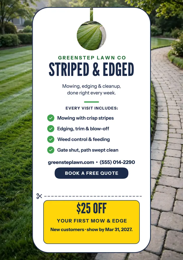 Greenstep Lawn door hanger template