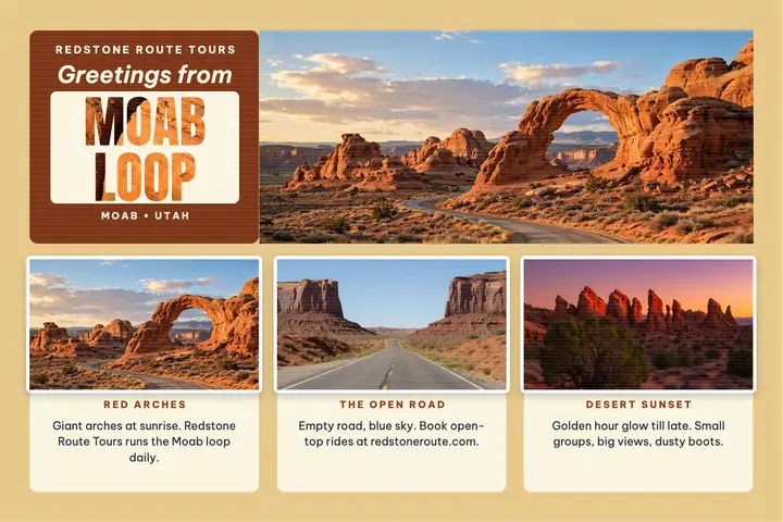 Greetings from Moab desert postcard template