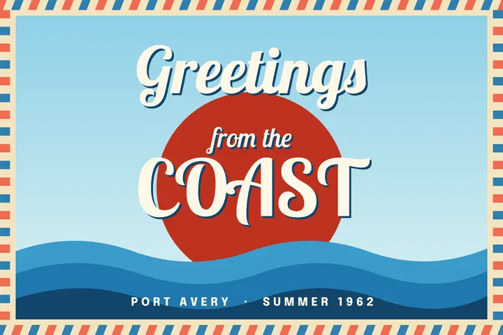 Greetings from the coast postcard template