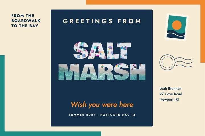 Greetings from Salt Marsh postcard template