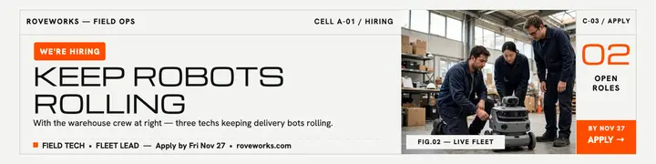 RoveWorks field crew hiring banner template