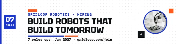 Gridloop Robotics hiring banner template