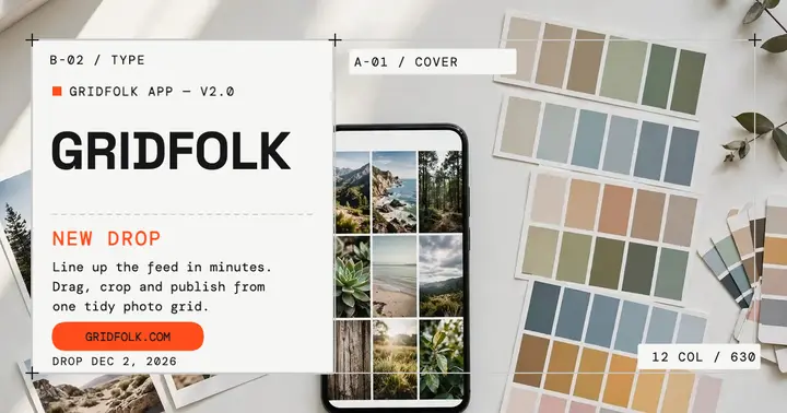 Gridfolk portfolio grid promo post template