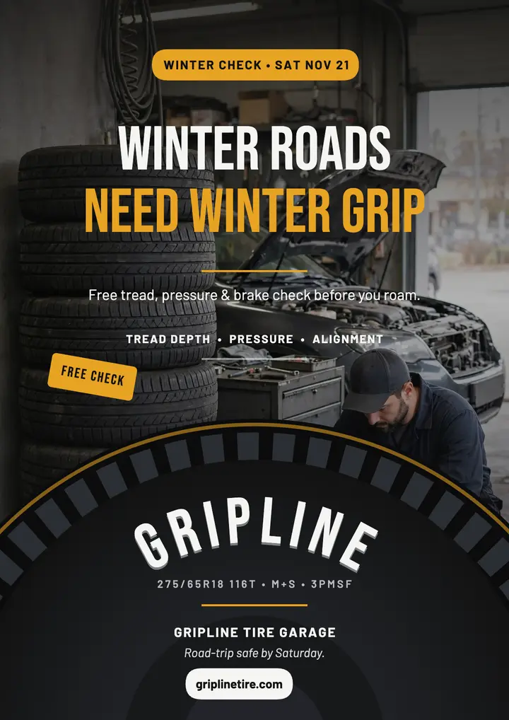 Gripline winter tire safety flyer template