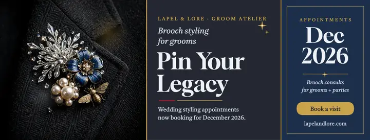 Lapel and Lore groom brooch cover template