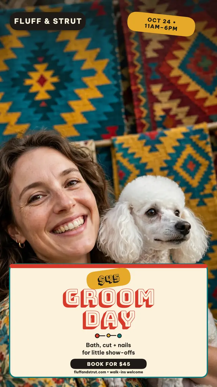 Fluff and Strut groom day pattern story template